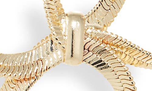 Cara Slinky Bow Drop Earrings In Gold