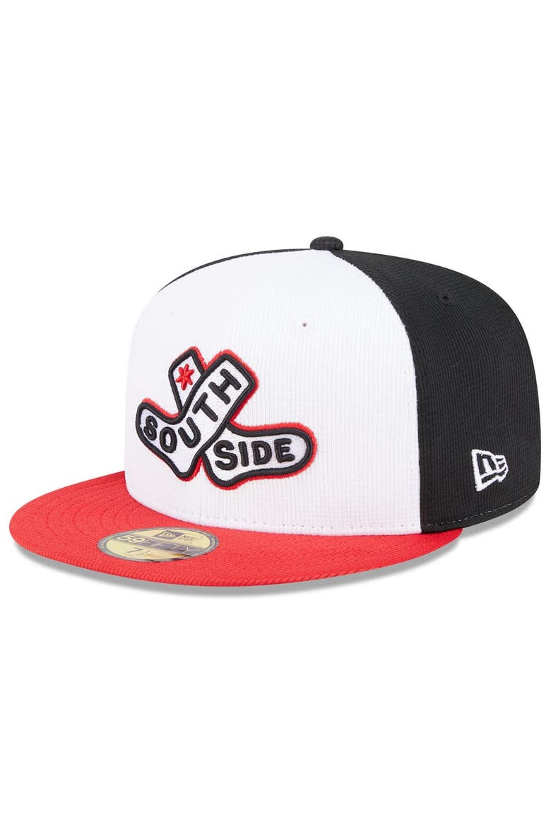 Men's New Era White/Red Chicago White Sox 2025 City Connect Batting Practice 59FIFTY Fitted Hat, Alternate, color, White