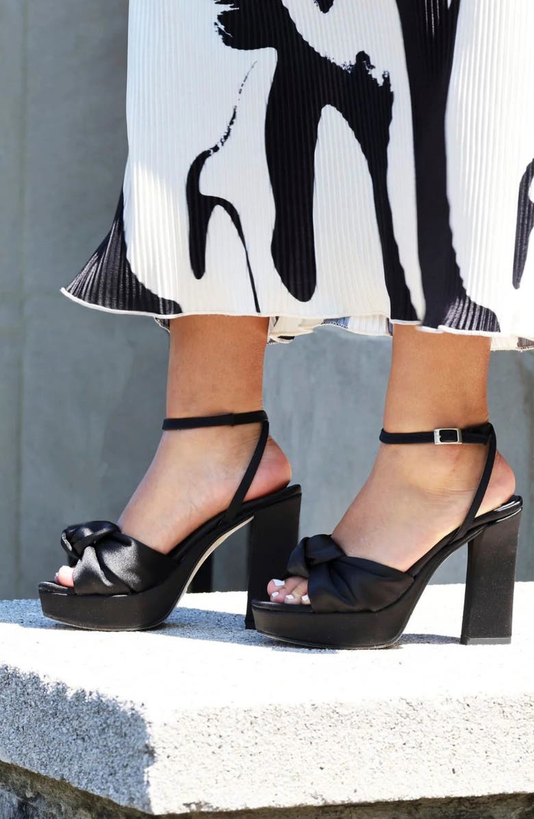 275 Central Miles Ankle Strap Platform Sandal, Alternate, color, Black Satin