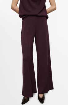 MANGO Pleated Wide Leg Pull-On Pants
