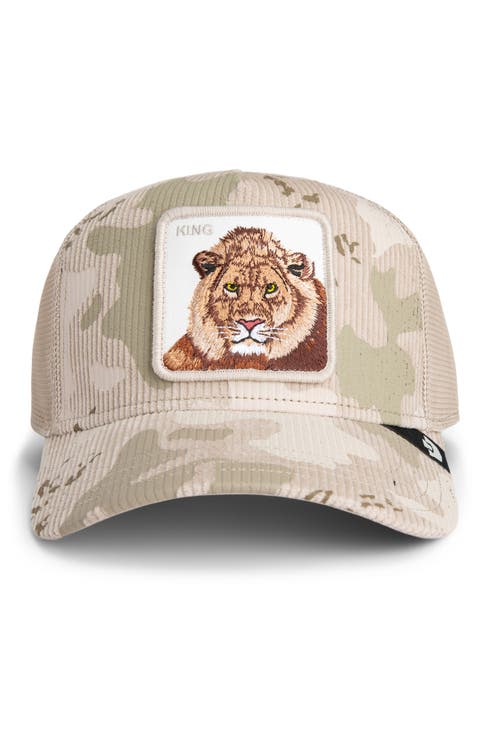 King Lion Camo Snapback Trucker Hat