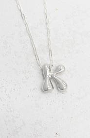 Emerson & Oliver Small Paperclip Necklace with Silver Letter Charm
