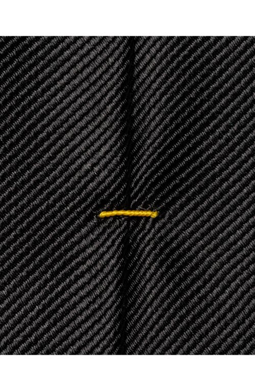 Eton Black Solid Silk Twill Tie In Black