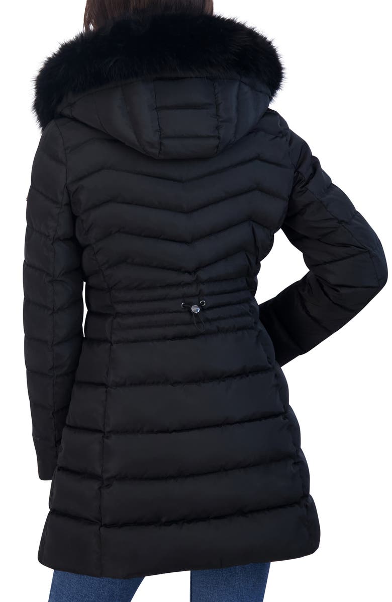 Laundry by Shelli Segal Faux Fur Trim Hooded Puffer Jacket, Alternate, color, 