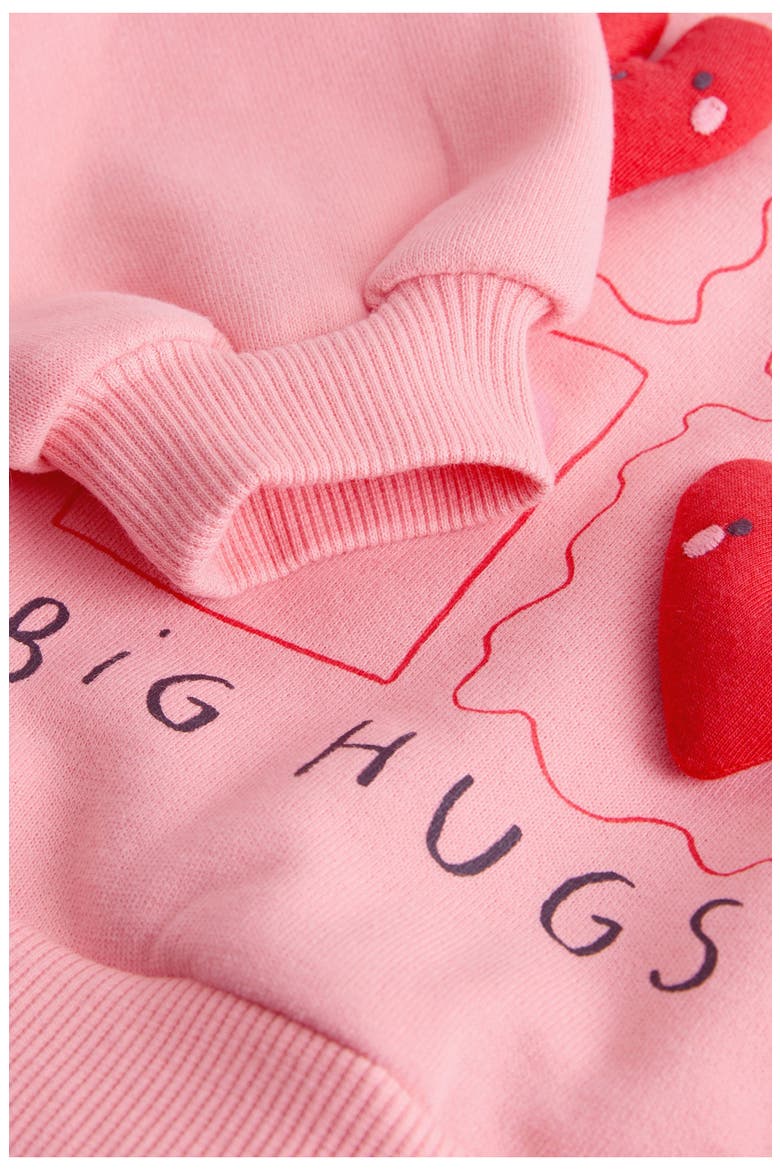 Kids' Appliqué Sweatshirt & Gingham Pants Set, Alternate, color, PINK