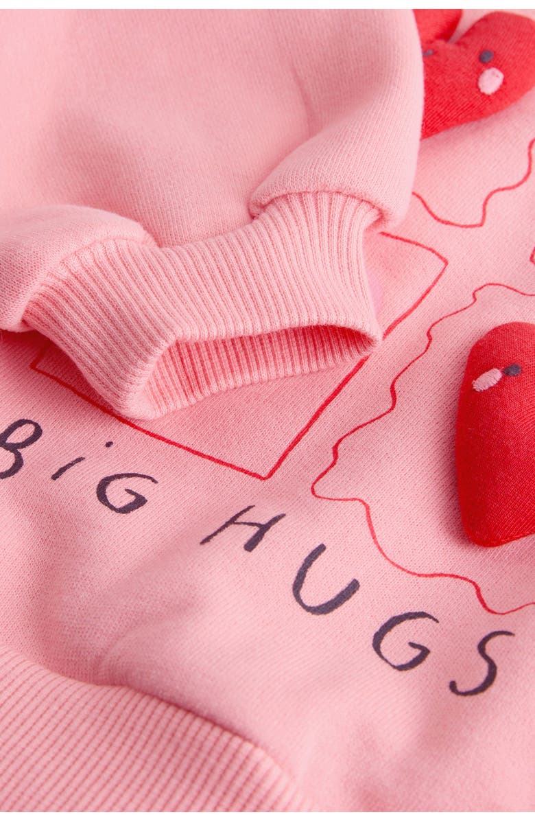 NEXT Kids' Appliqué Sweatshirt & Gingham Pants Set, Alternate, color, Pink