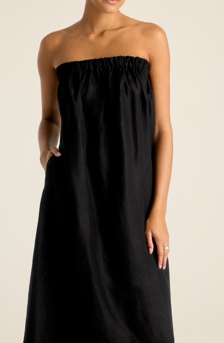 Vitamin A<sup
®</sup
 Soleil Strapless Linen Cover-Up Dress, Alternate, color, 