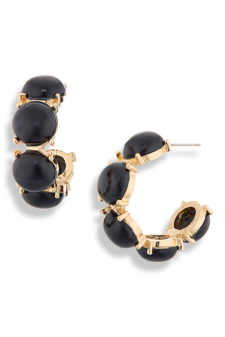 Chunky Hoop Earrings, Main, color, BLACK
