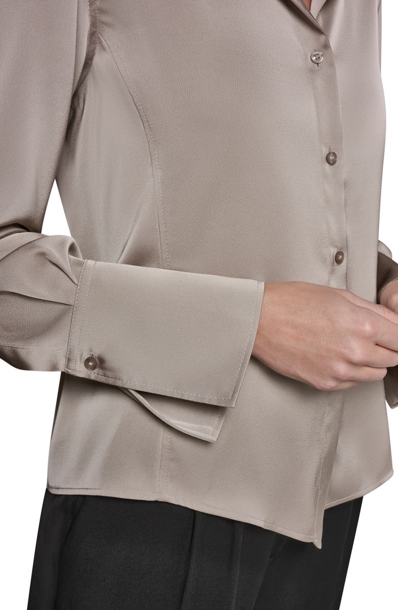 Donna Karan New York Satin Button-Up Shirt, Alternate, color, Turin
