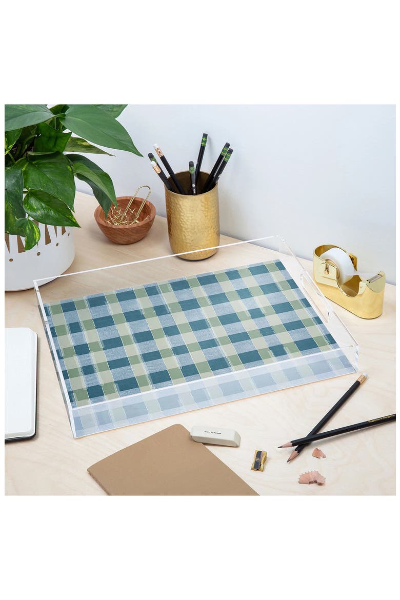 Marta Barragan Camarasa Country Gingham Acrylic Tray, Alternate, color, BLUE