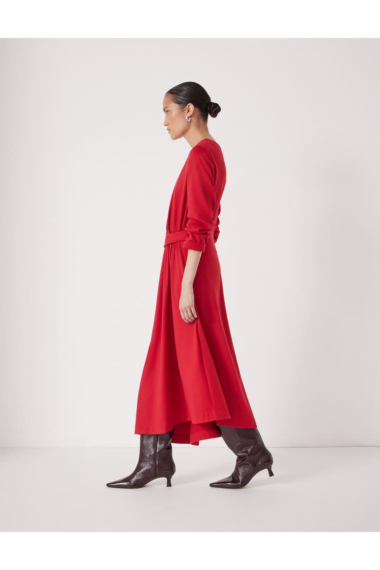 Asymmetric Hem Jersey Dress, Alternate, color, Scarlet Red