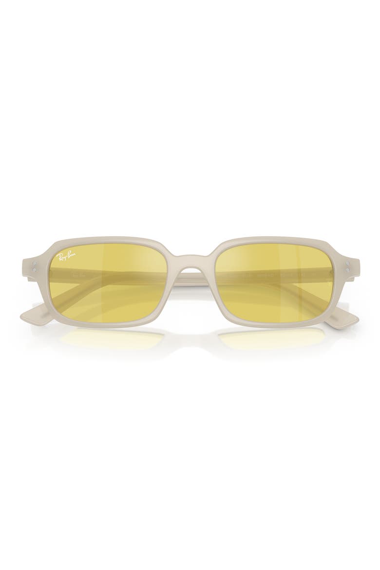 52mm Mirrored Pillow Sunglasses, Alternate, color, WHITE