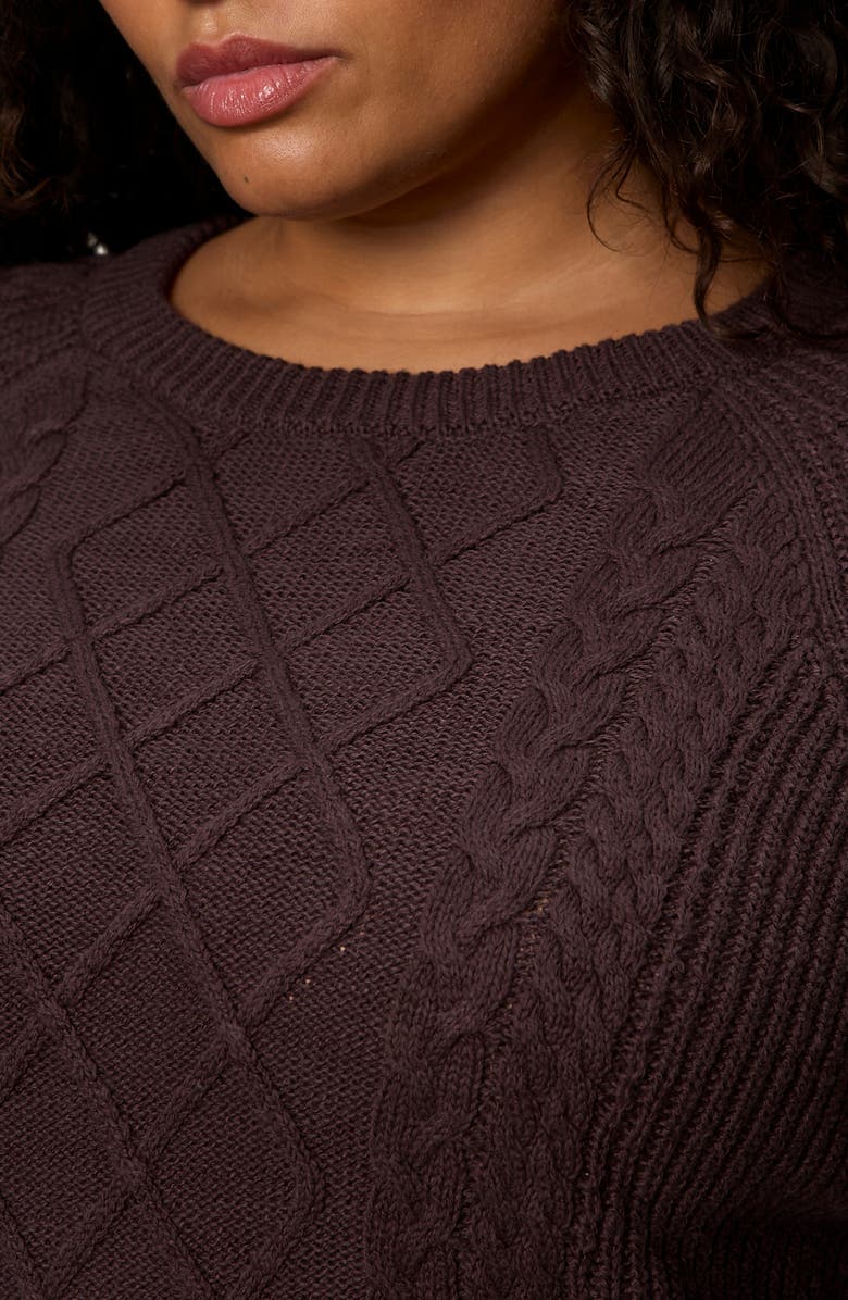 Sanctuary Nomad Cable Cotton Sweater, Alternate, color, Semi Sweet