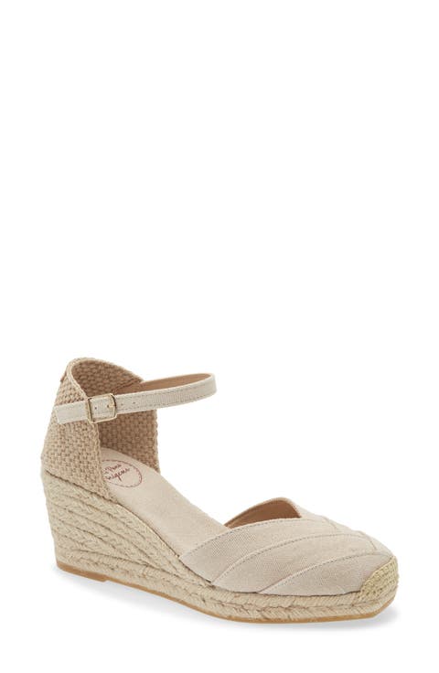 Clara Ankle Strap Espadrille Wedge (Women)