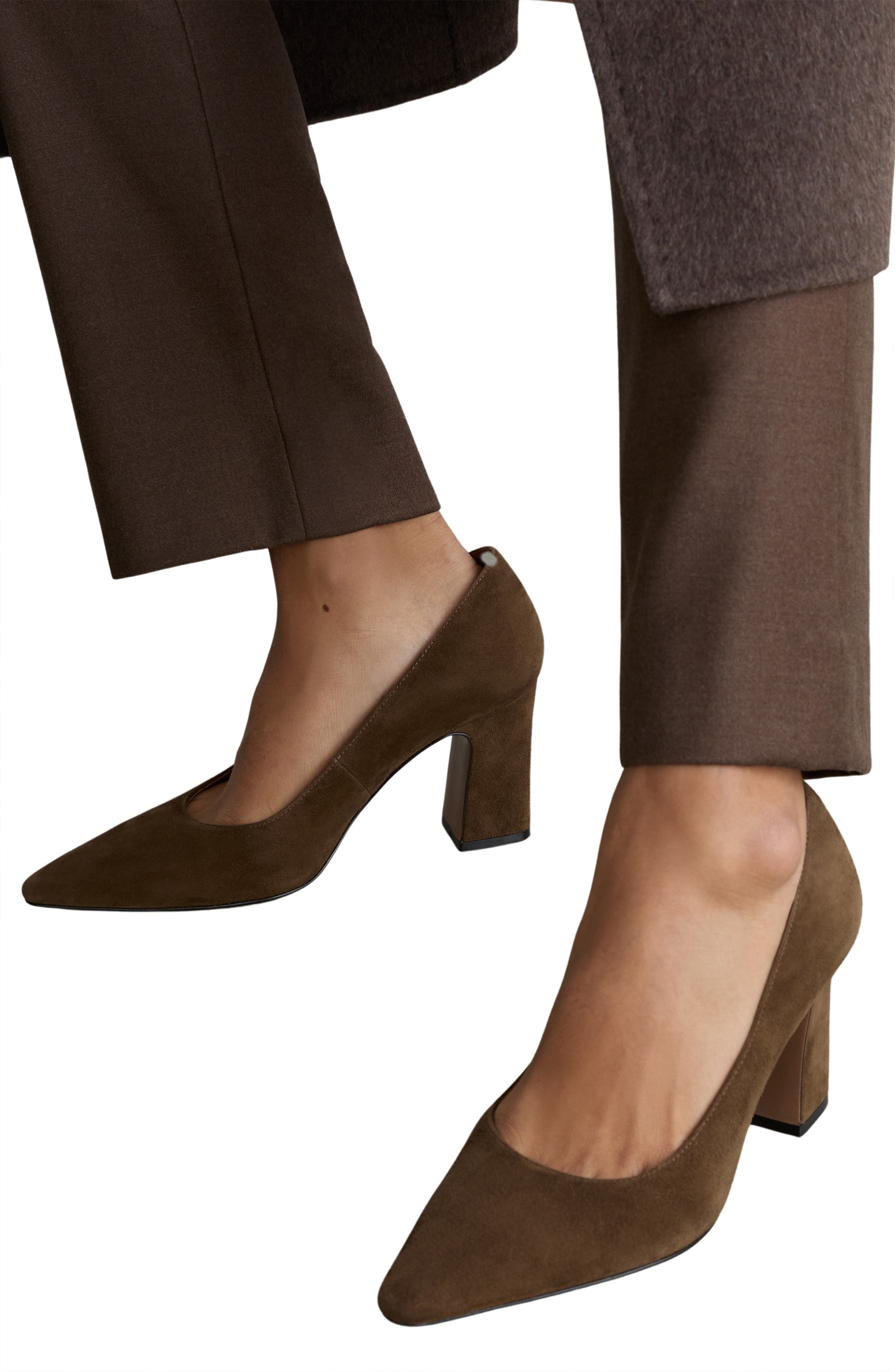 Louisa Leather Pointed Toe Pump, Alternate, color, KHAKI