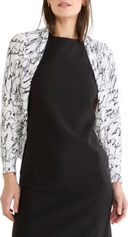 NIC+ZOE Cursive Cotton Blend Shrug Cardigan