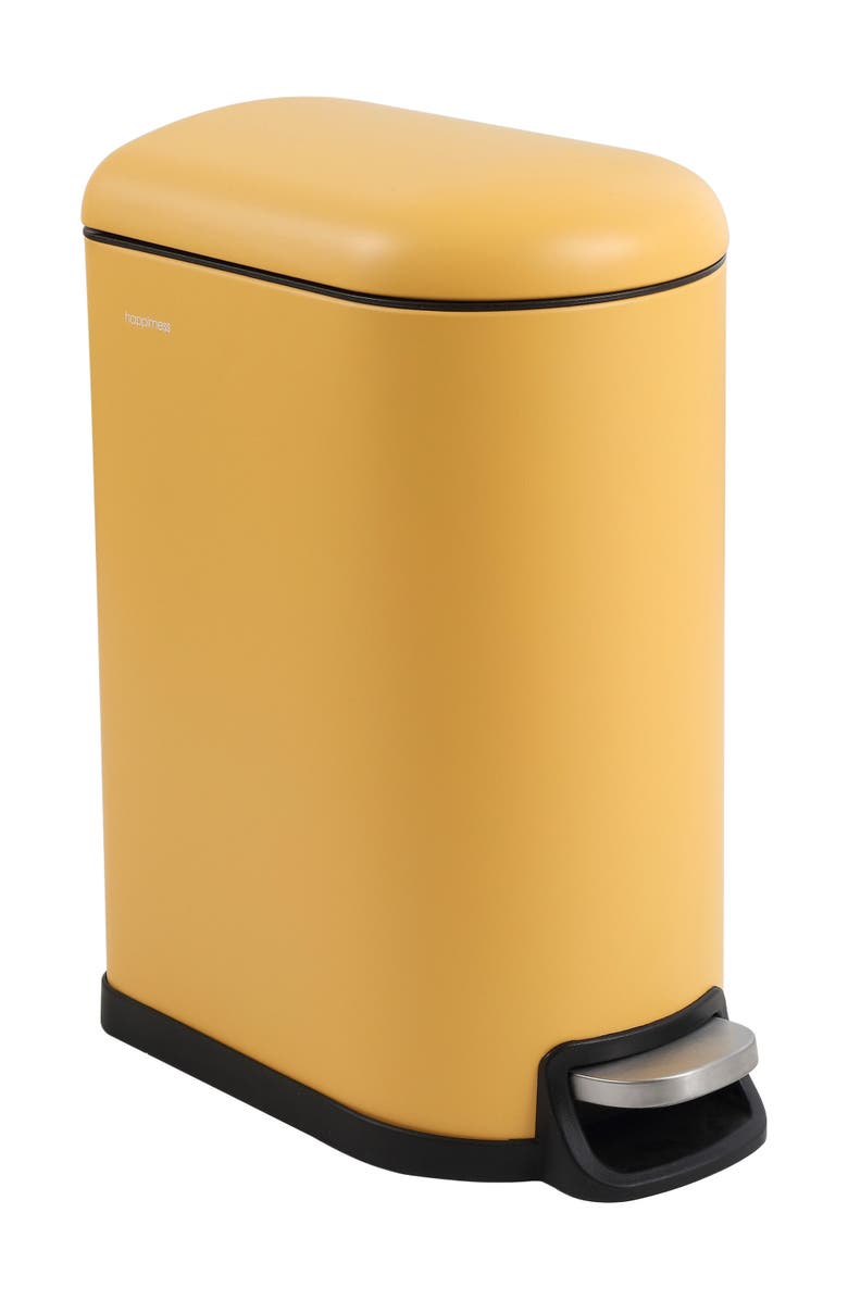 HAPPIMESS Roland Mini 2.6-Gallon Step-Open Trash Can, Main, color, Daffodil Yellow