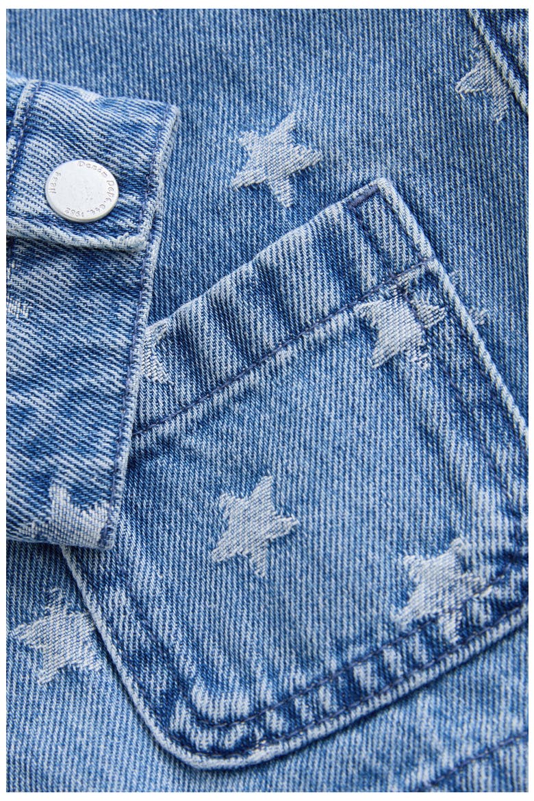 Kids' Star Print Denim Jacket, Alternate, color, BLUE