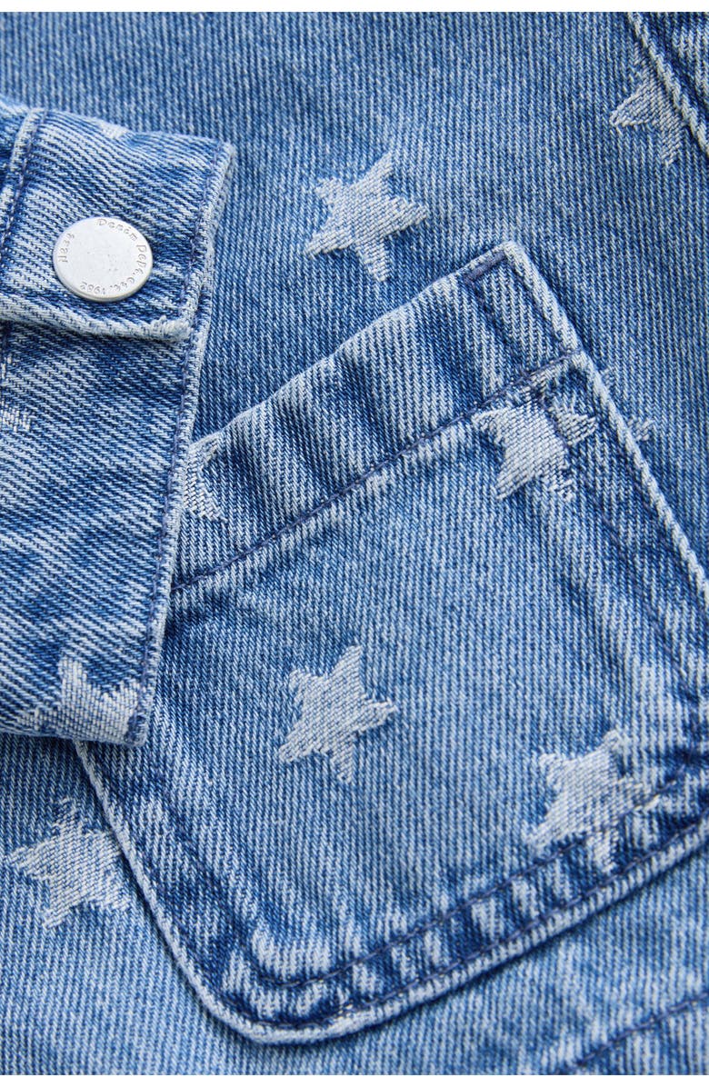 NEXT Kids' Star Print Denim Jacket, Alternate, color, Blue