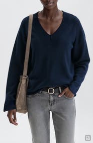 MANGO TEEN Relaxed Fit V-Neck Cotton Sweater