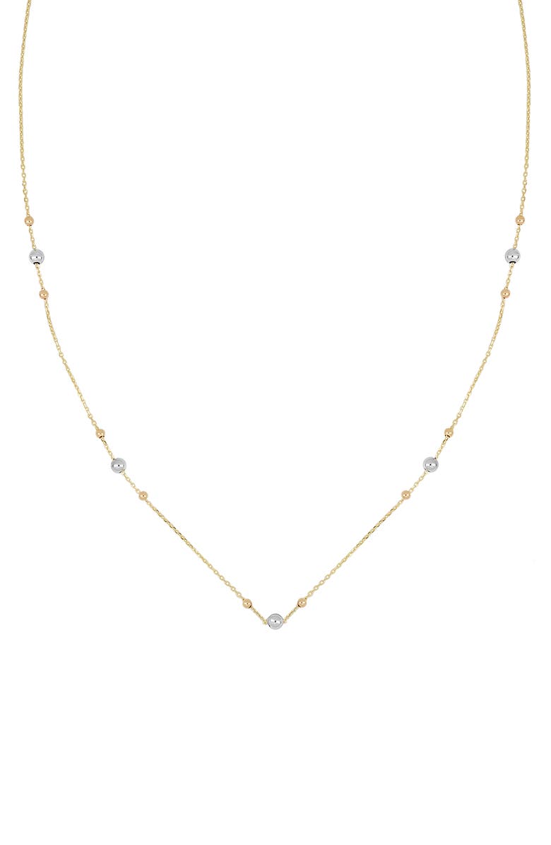 Bony Levy Beaded Chain Necklace, Main, color, 14K Yellow White Gold