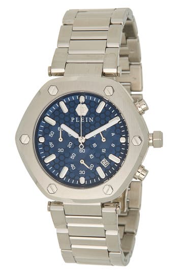 Philipp Plein The Hexagon Chronograph Bracelet Watch, 42mm In Stainless Steel