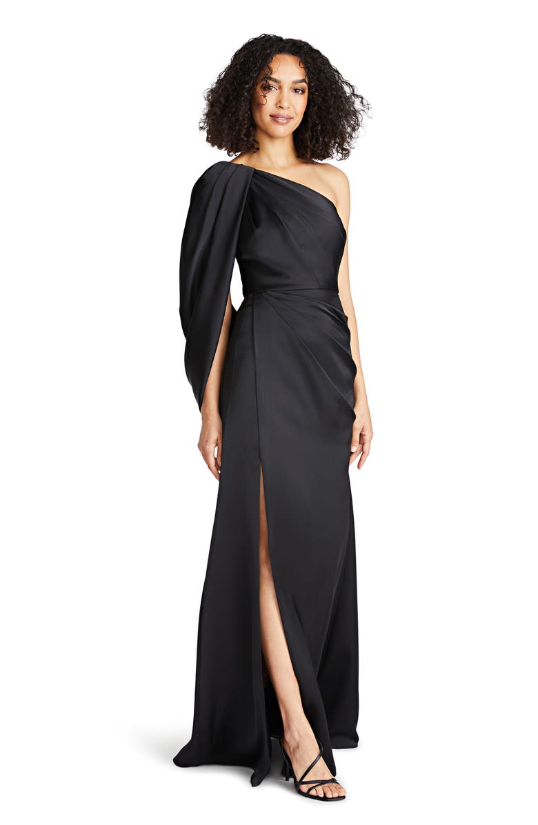 Theia Tori Drape One-Shoulder Gown, Alternate, color, 