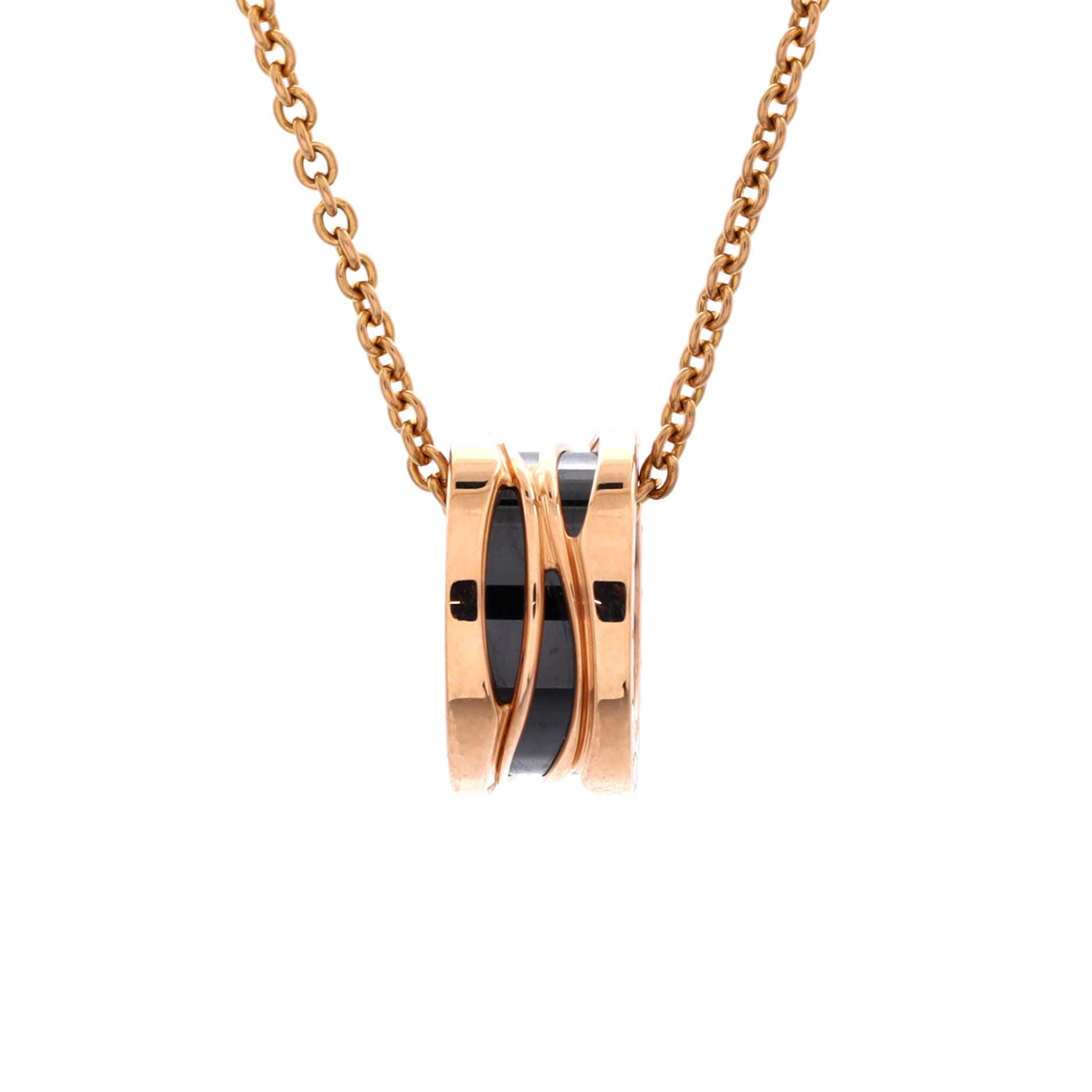 B.Zero1 Design Legend Zaha Hadid Pendant Necklace 18K Rose Gold with Ceramic, Main, color, Metallic Gold