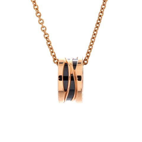 B.Zero1 Design Legend Zaha Hadid Pendant Necklace 18K Rose Gold with Ceramic