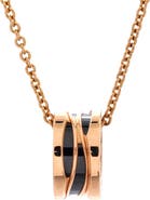 Pre-Owned Bvlgari B.Zero1 Design Legend Zaha Hadid Pendant Necklace 18K Rose Gold with Ceramic