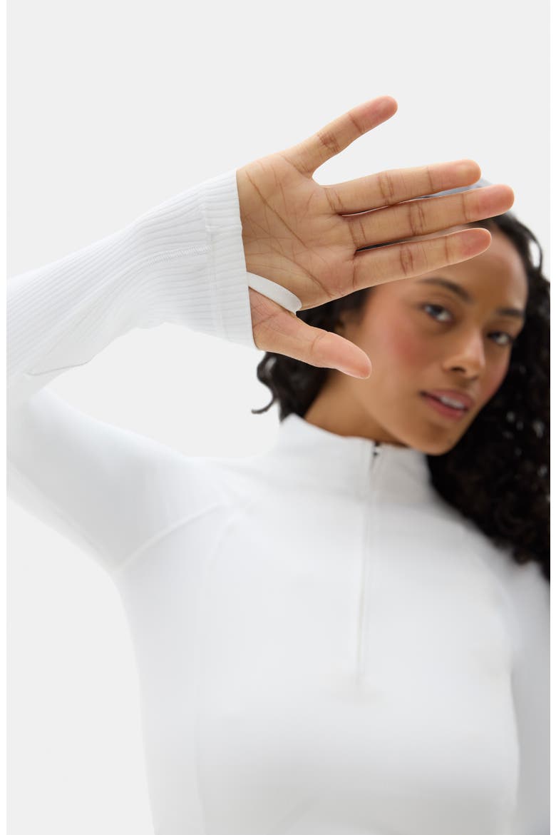 Julie Quarter Zip Top, Alternate, color, WHITE/ LUNAR ROCK