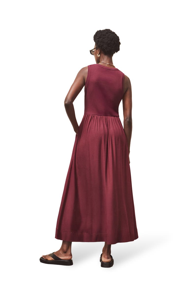 Ro&Zo Mixed Media Sleeveless Dress, Alternate, color, Plum