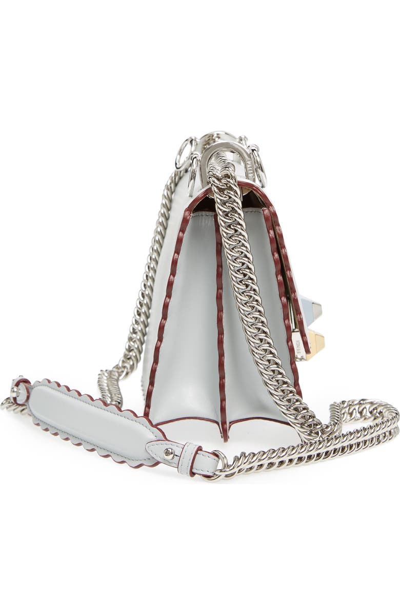 Fendi Mini Kan I Scalloped Leather Shoulder Bag, Alternate, color,