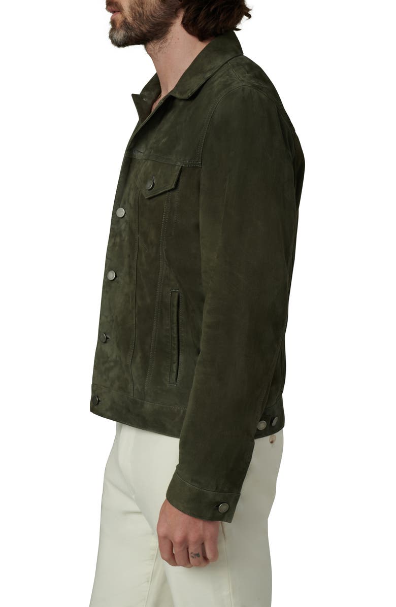 Joe's Cash Suede Trucker Jacket, Alternate, color, Dusty Olive