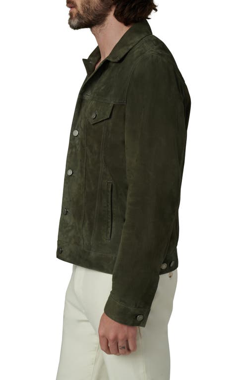 Joe's Cash Suede Trucker Jacket In Green