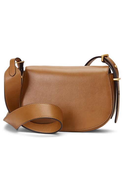 Polo Ralph Lauren Mini Sport Calf Leather Saddle Crossbody Bag In Brown