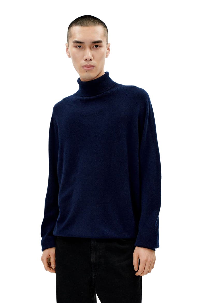Essential Turtleneck Cashmere Sweater, Alternate, color, navy