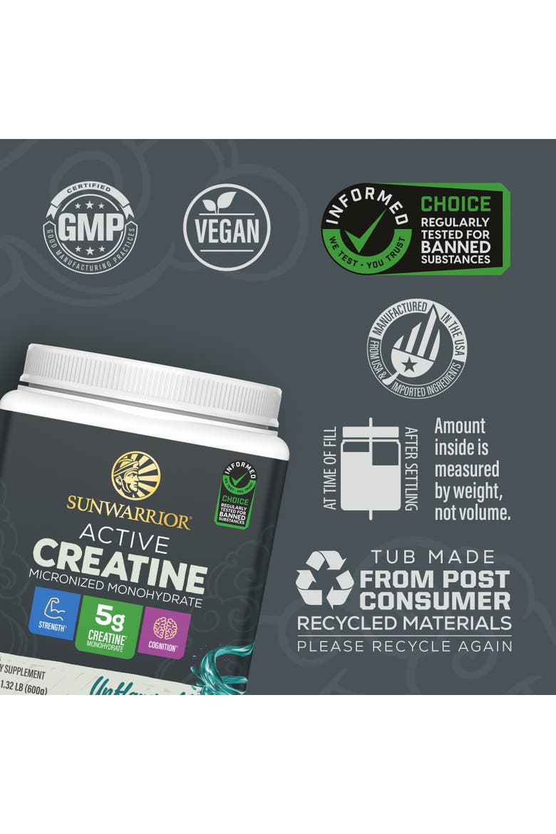 Active Creatine Monohydrate Powder, Alternate, color, Unflavored, 600g