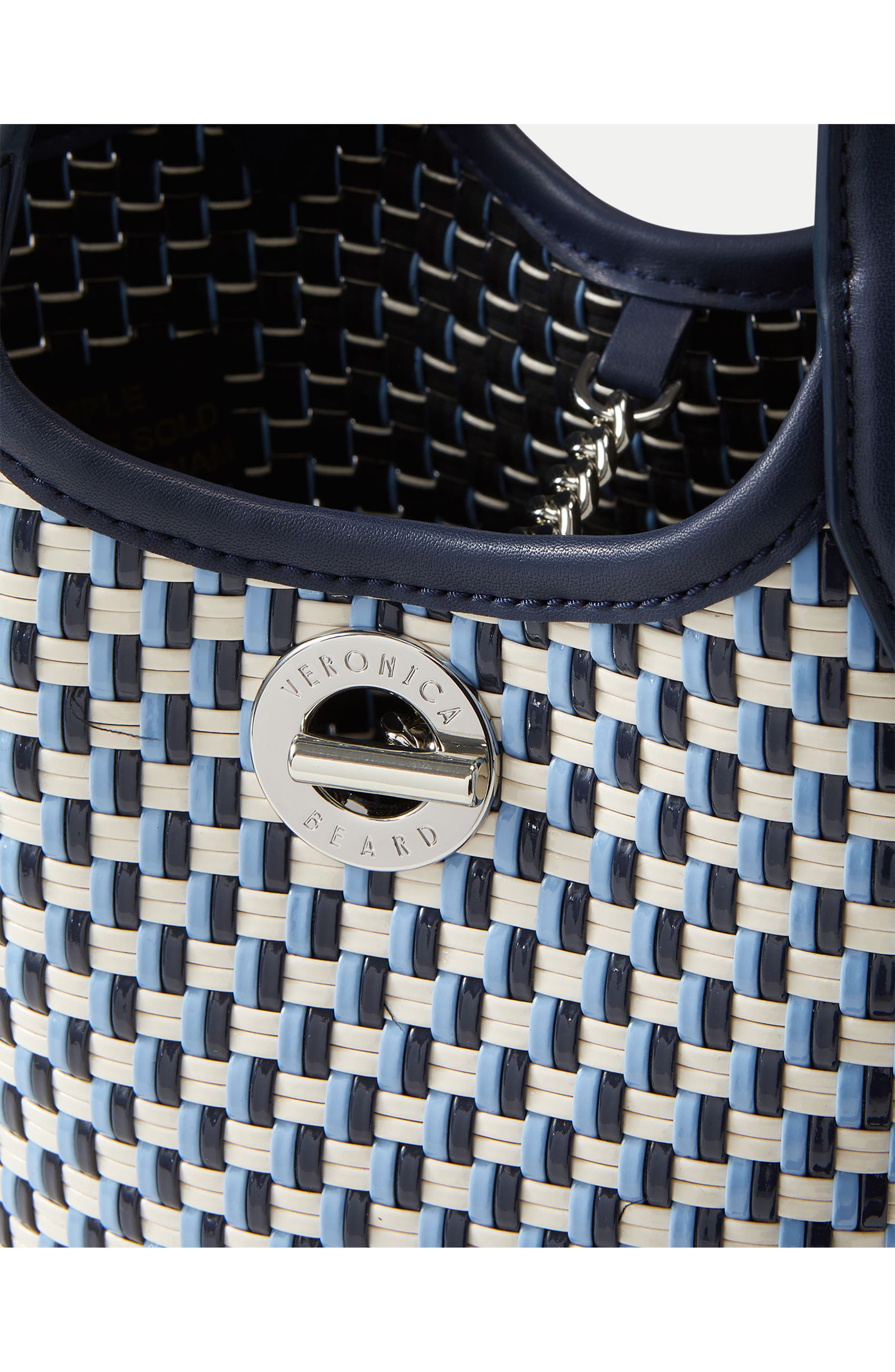 Veronica Beard Anchor Woven Bucket Crossbody Bag, Alternate, color, Navy Multi