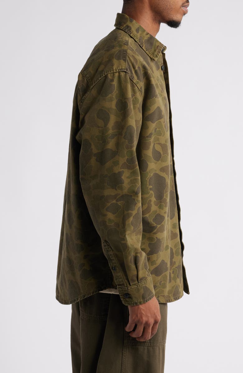 Carhartt Work In Progress Camo Duck Cotton Canvas Button-Up Shirt, Alternate, color, Duck Green Green Garment Dyed