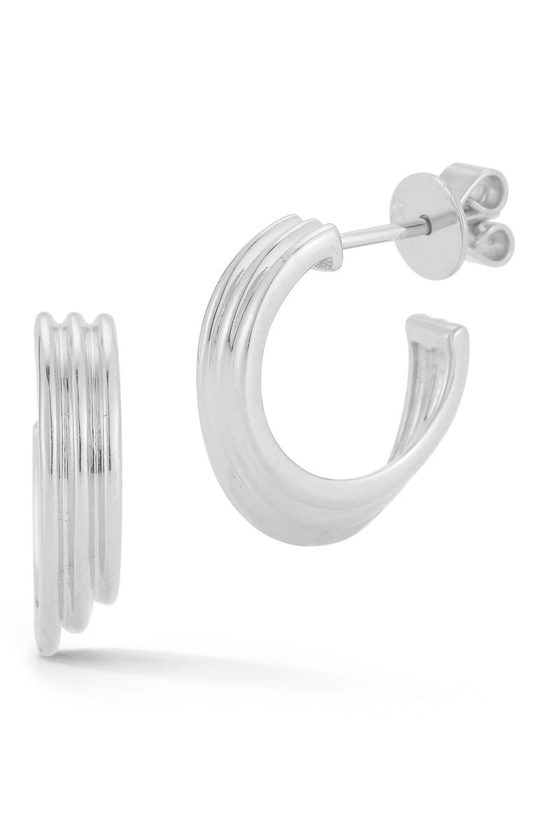 Nana Bernice Groove Cascade Hoop Earrings, Main, color, WHITE GOLD