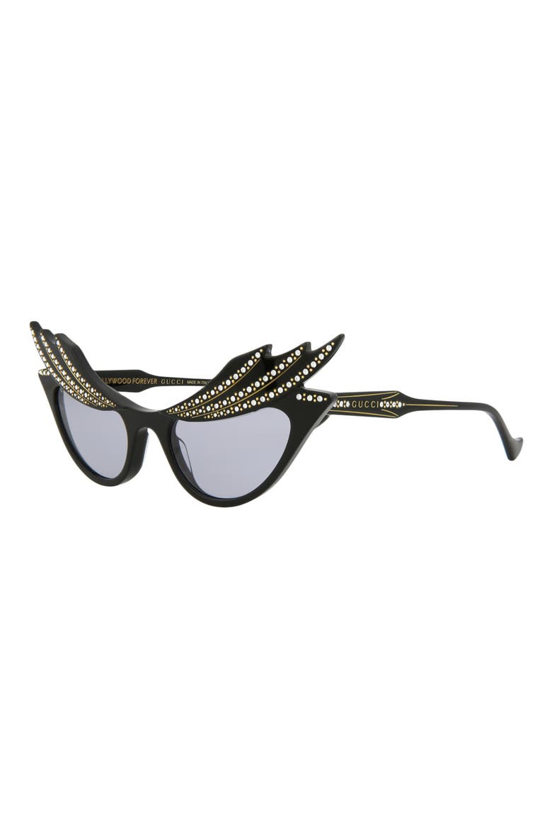 50mm Special Edition Cat Eye Sunglasses, Alternate, color, BLACK BLACK VIOLET