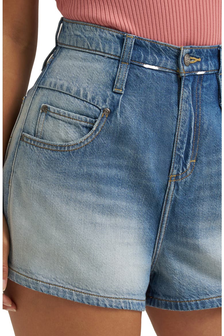 Flirty High Waist Denim Shorts, Alternate, color, SUN BURST