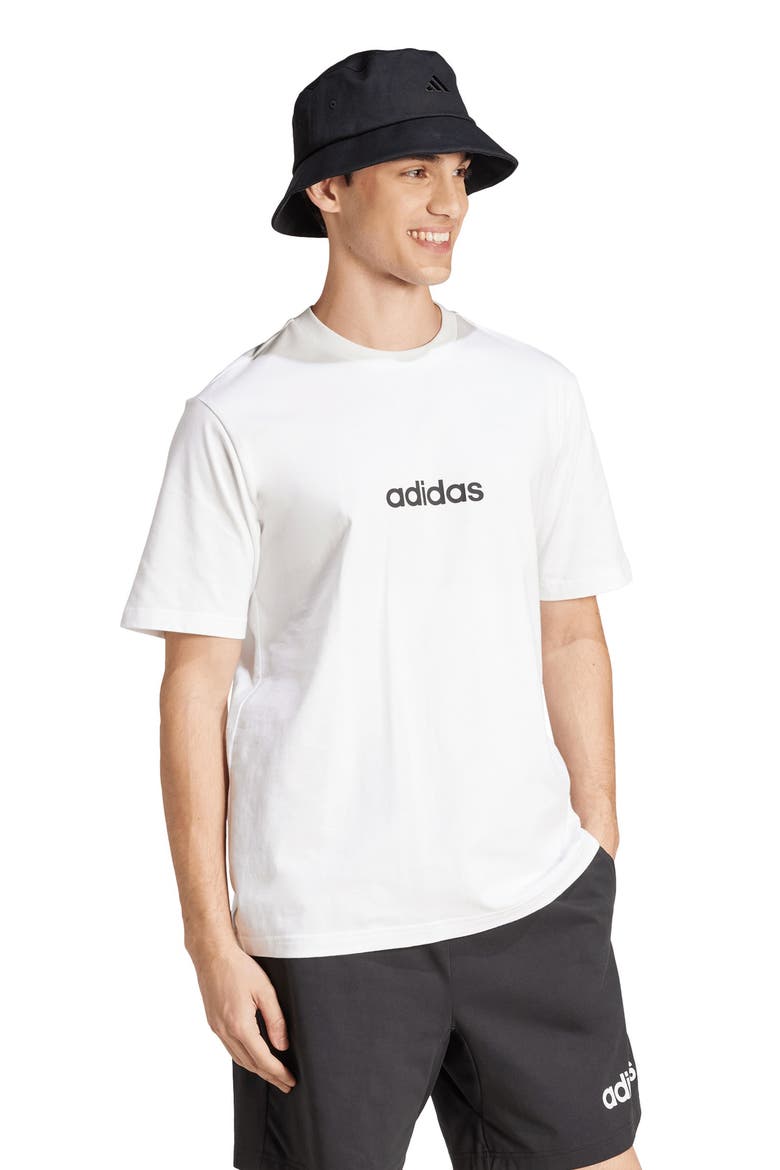Essentials Linear Jersey T-Shirt, Alternate, color, WHITE/ BLACK