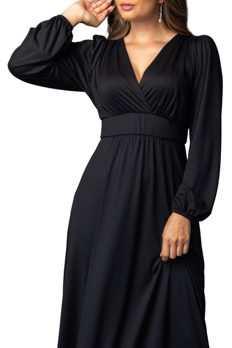 Kelsey Long Sleeve Maxi Dress, Alternate, color, Black Noir