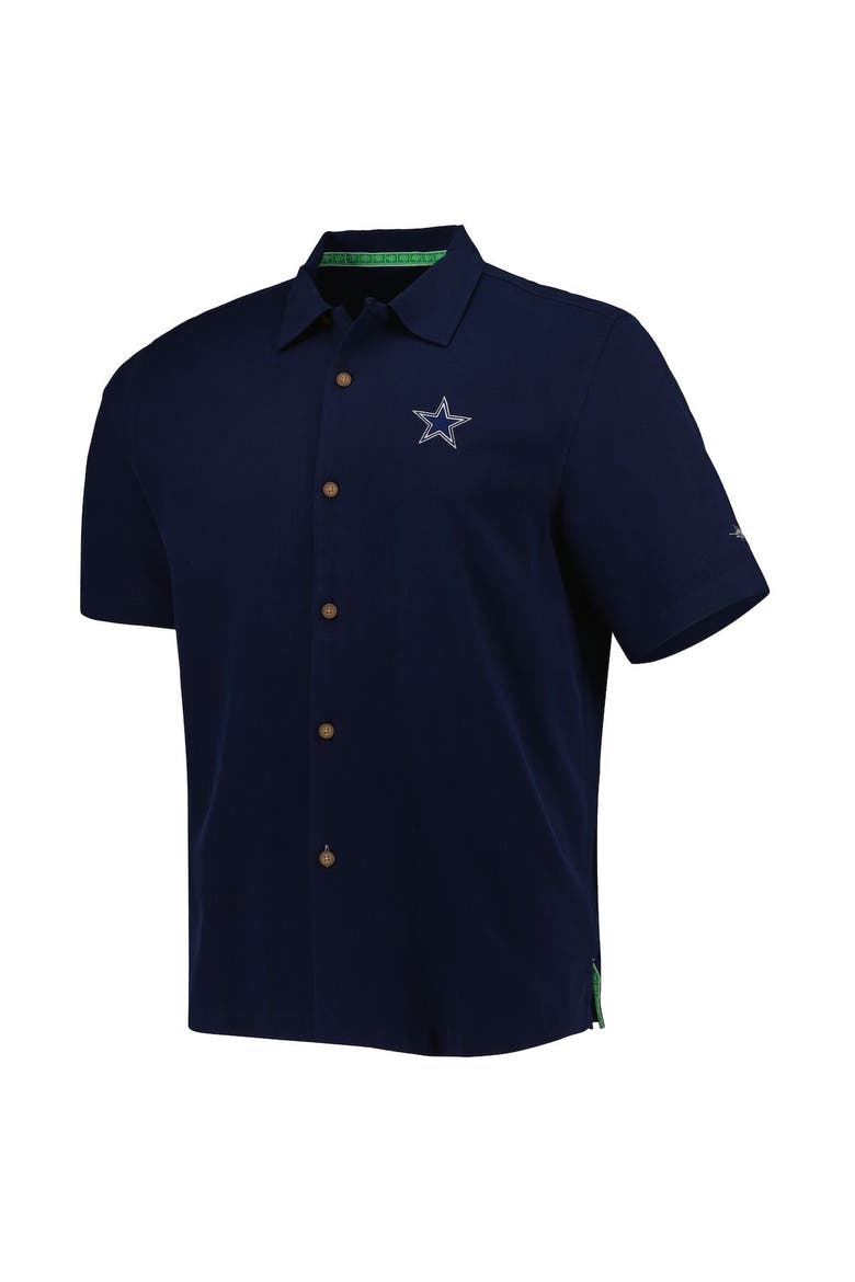 Men's Tommy Bahama Navy Dallas Cowboys Top of Your Game Camp Button-Up Shirt, Alternate, color, Navy