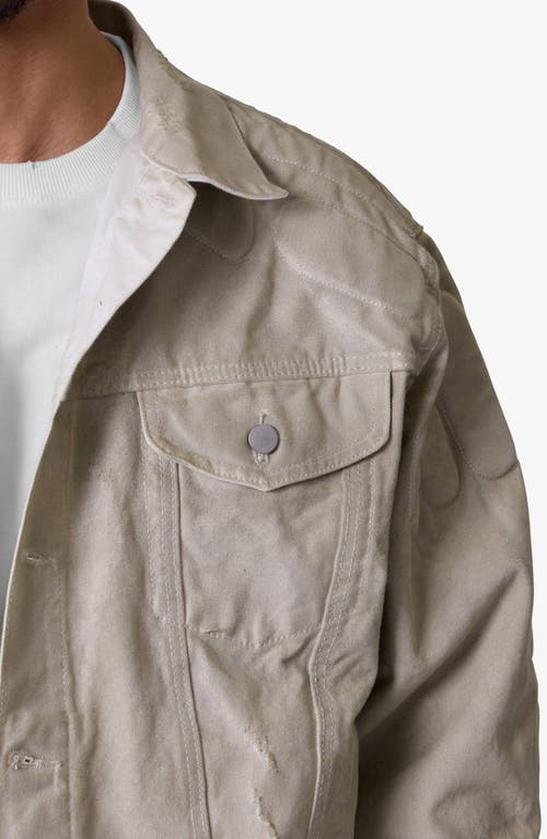Mnml Moto Trucker Jacket In Off White