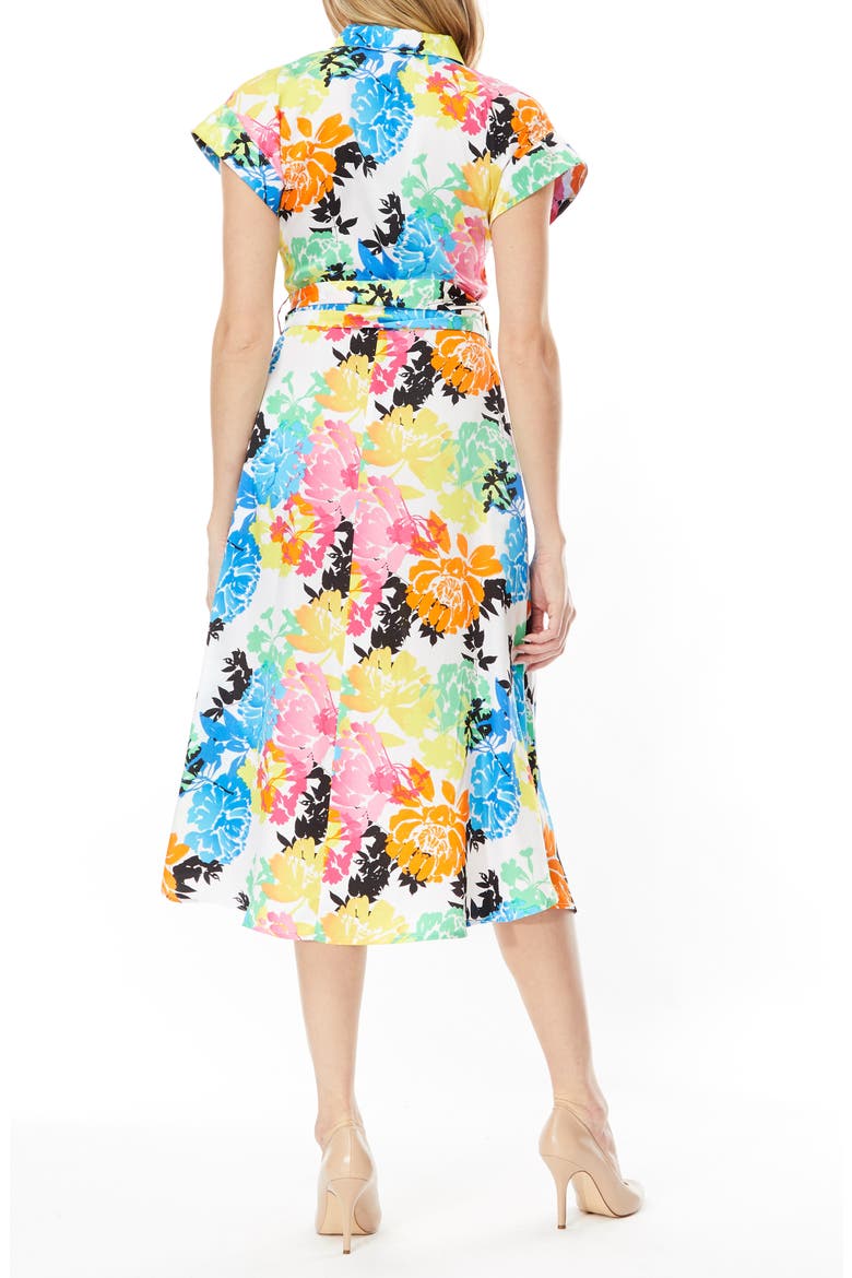 Aurelia Cap Sleeve Midi Dress, Alternate, color, SPECTRAL BLOOMS
