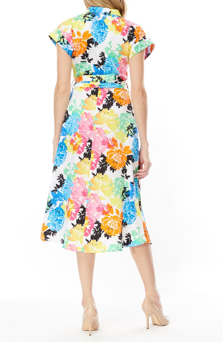 BY DESIGN Aurelia Cap Sleeve Midi Dress, Alternate, color, Spectral Blooms