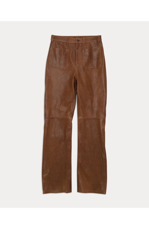 Jane Nappa Leather Bootcut Trousers